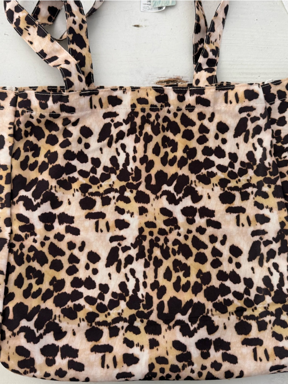LSCN by Lascana Leopard Print Canvas Tote Bag with Matching Scarf - Picture 3 of 4
